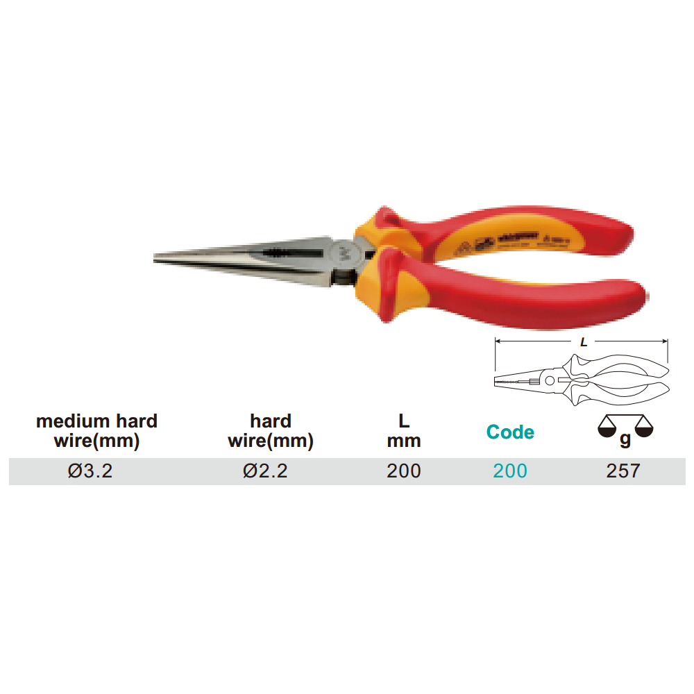 200MM(8\") Vde Insulatd Long Nose Pliers In Bangladesh
